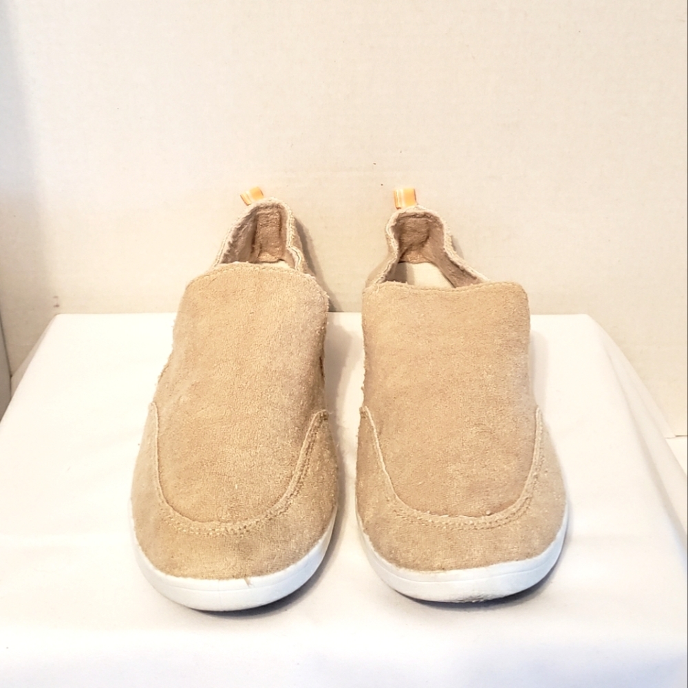 Vionic Beach Malibu Tan Terry Cloth Slip-on Beach Shoes Size: 8.5 - Picture 3 of 12